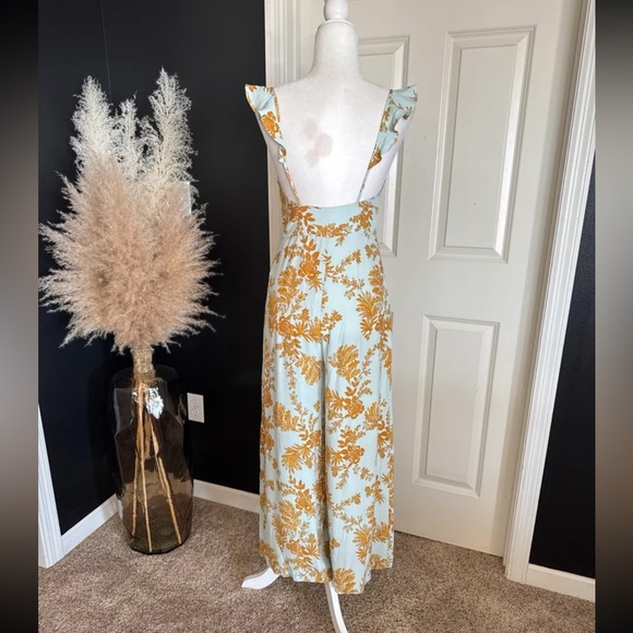 FREE PEOPLE SAGE COMBO BE THE ONE WIDE LEG JUMPSUIT size 4 - Picture 7 of 12